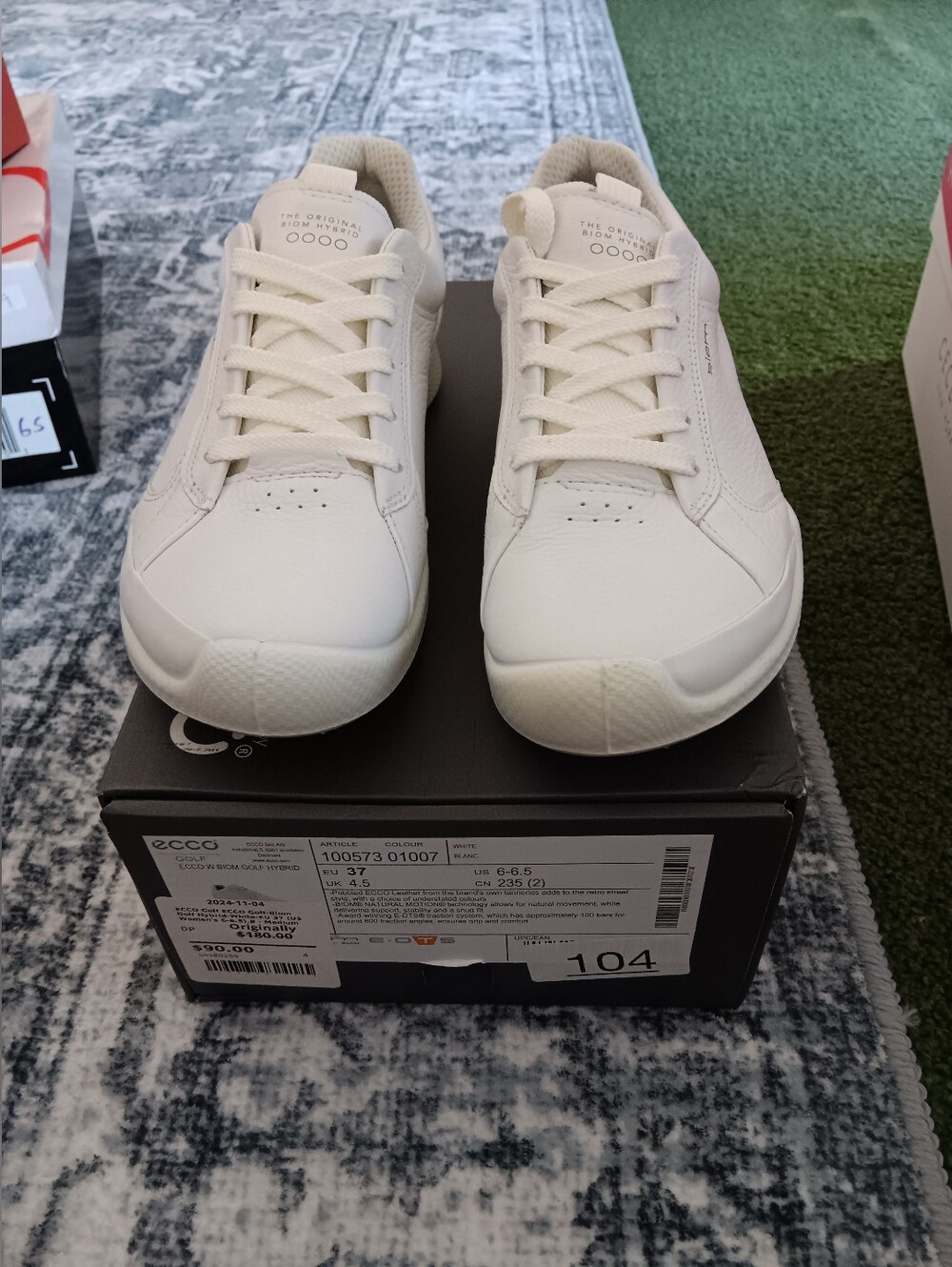 ECCO Womens  White Golf Sneakers Size 6-6.5.